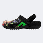 Zombie Skull Horror‑Fur Lined Slippers Sandals