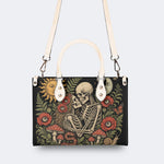 Mushroom Skeleton Lovers Print Handbag Factory Direct Sales
