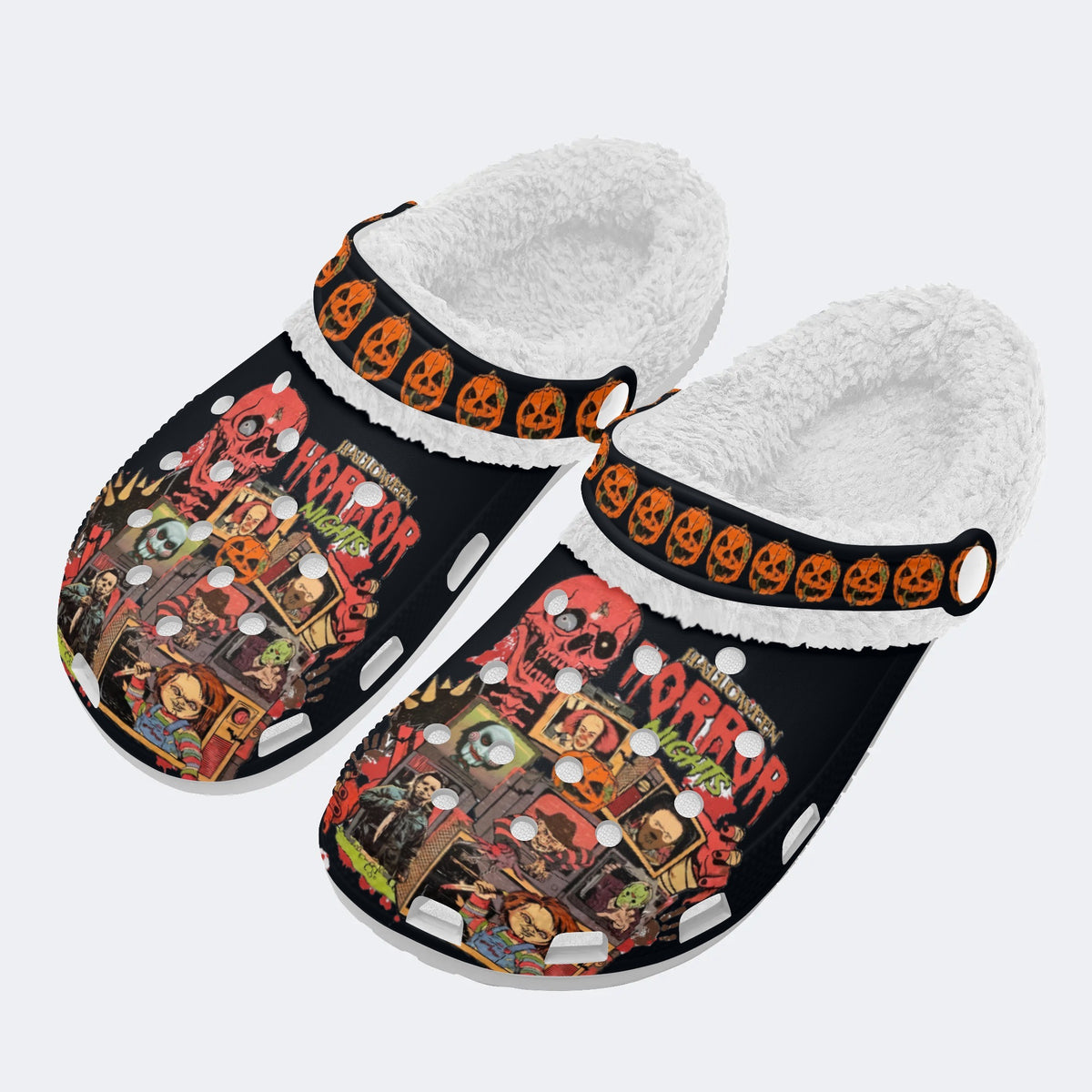 Halloween Horror Print - Fur Lined Slippers