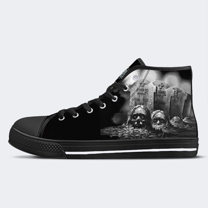 Horror Retro City Unisex - High Top aus Canvas