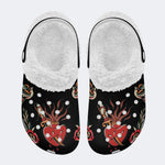 Flaming HeartArt Print - Fur Lined Slippers/Sandals