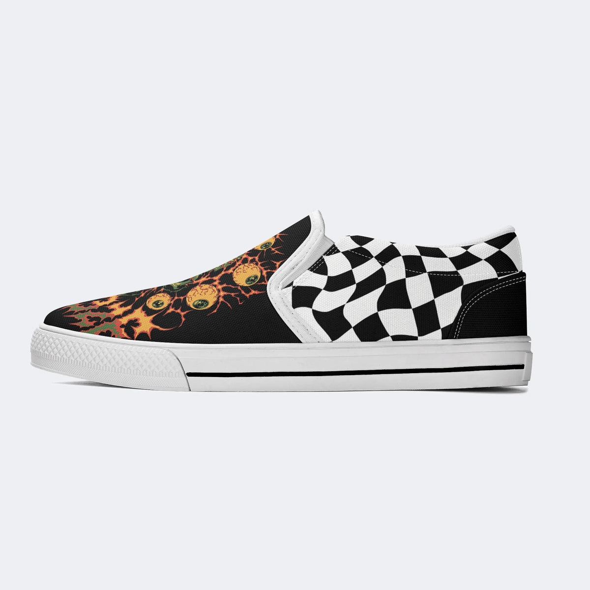 Art Skull Print - Slip On Shoes