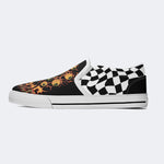 Art Skull Print - Slip On Shoes