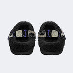 Gothic Witchy Death Moth - Fur Lined Slippers/Sandals