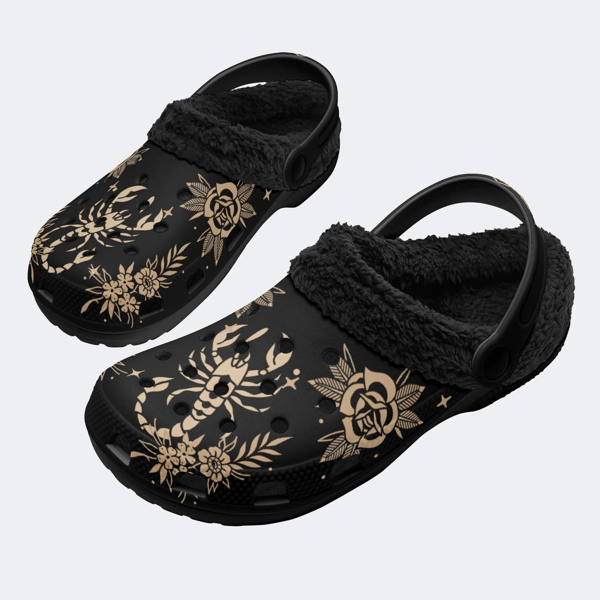 Scorpion Art Print - Fur Lined Slippers/Sandals