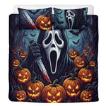 Horror Pumpkin Ghost Art - Three Piece Bedding Set