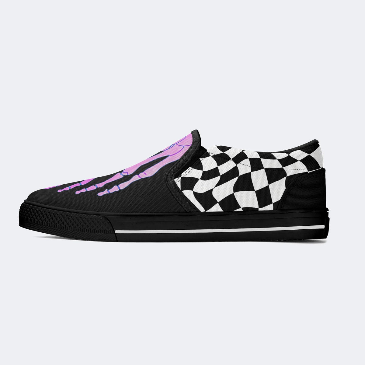 Purple Gradient Skeleton Toes Skull - Slip On Shoes