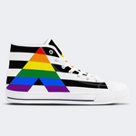 Straight Ally Flag High Top Canvas Shoes