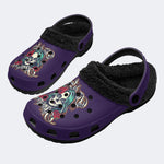 Lady Skull Rose - Fur Lined Slippers/Sandals