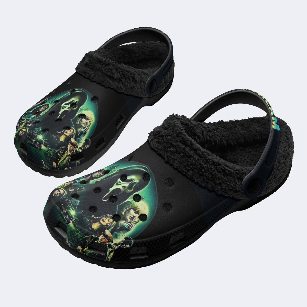 Horror Ghostface Print - Fur Lined Slippers