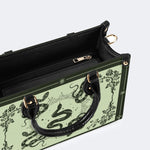 Inscribed Viper Print - Leather Handbag
