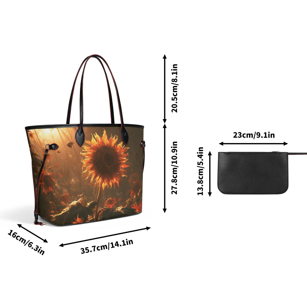 Sunset Sunflower - Large capacity handbag