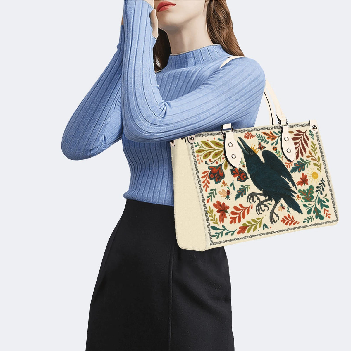 Three-Legged Golden Crow - Leather Handbag