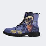 Unisex Funny Skull Art Illustration Print - Boots