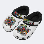 Wild Letter Graffiti - Fur Lined Slippers/Sandals