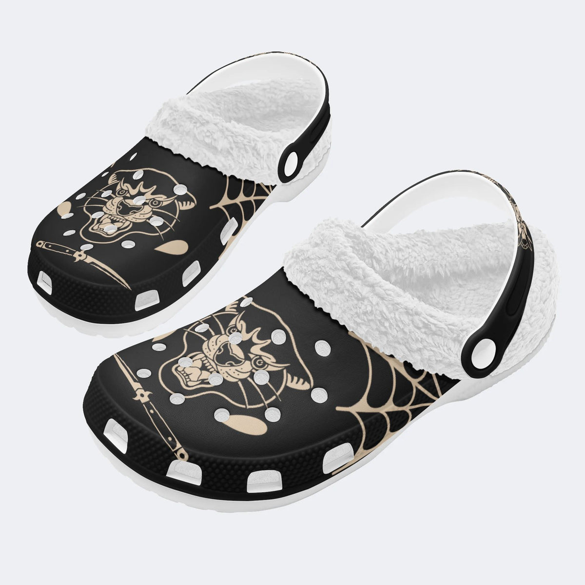 Unisex Tiger Print - Fur Lined Slippers/Sandals