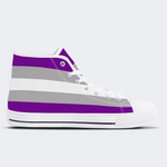 Grey Asexuality Flag High Top Canvas Shoes