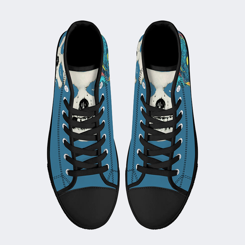 Horror Movie Vintage Graphic Print - High Top Canvas