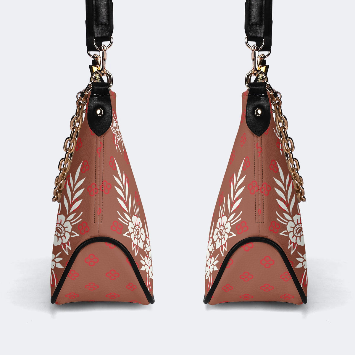Classic Death Moth Vintage Print - Leather Crossbody Bag