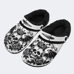 Gothic Crown Skull - Fur Lined Slippers/Sandals