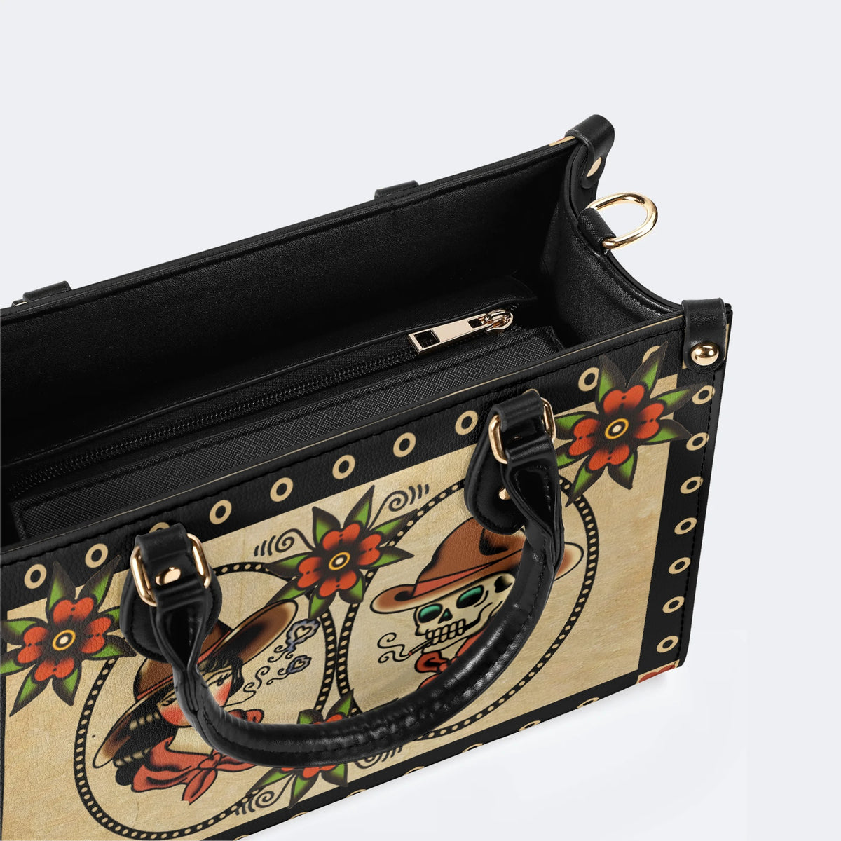 Traditional Tattoo Print - Leather Handbag
