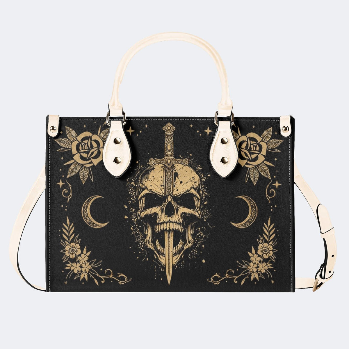 Skull Dagger Moon Rose Print Handbag Factory Direct Sales