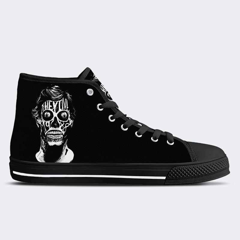 Unisex Sie leben Horror-Druck - High Top Canvas