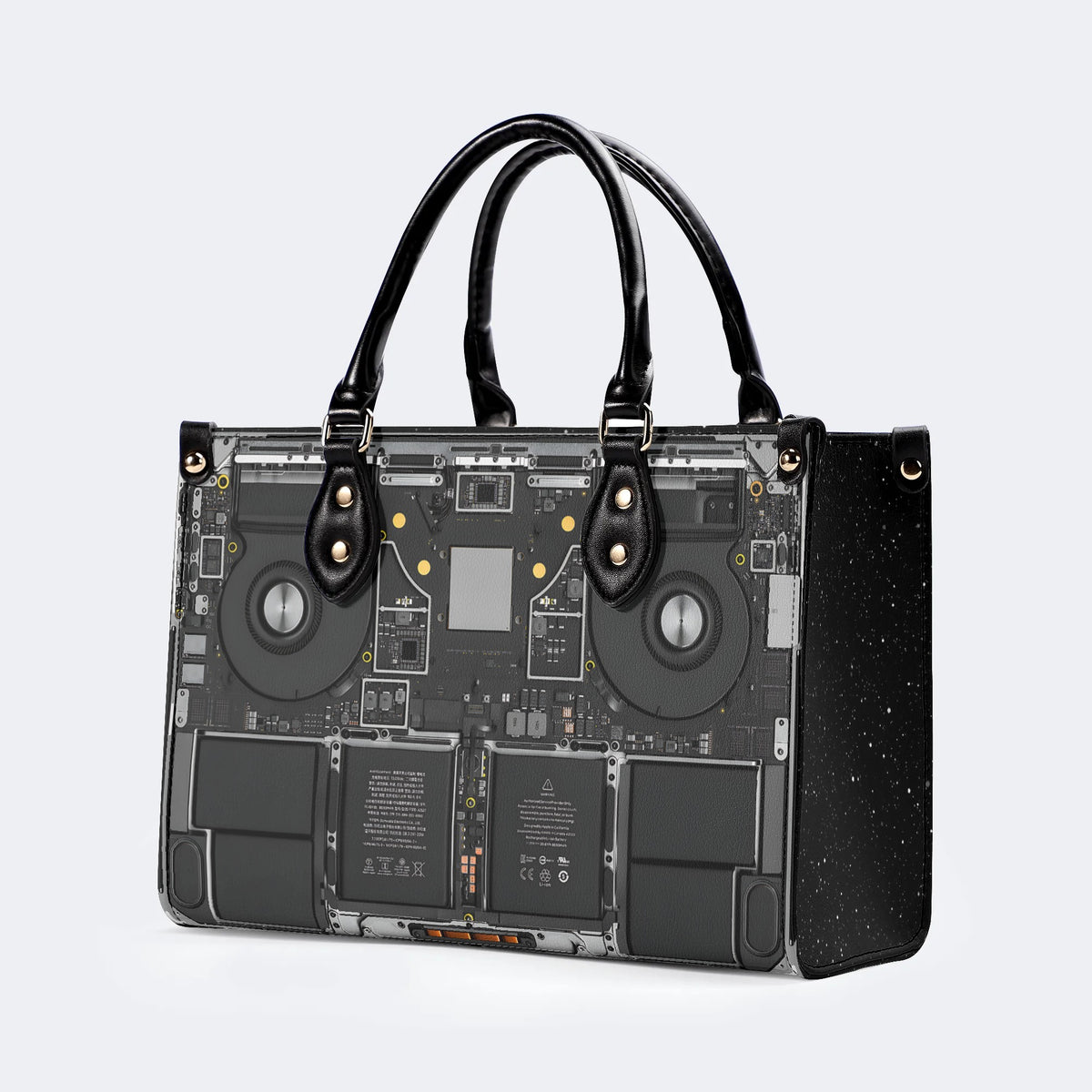 Mechanical Panel Print - Leather Handbag