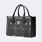 Mechanical Panel Print - Leather Handbag