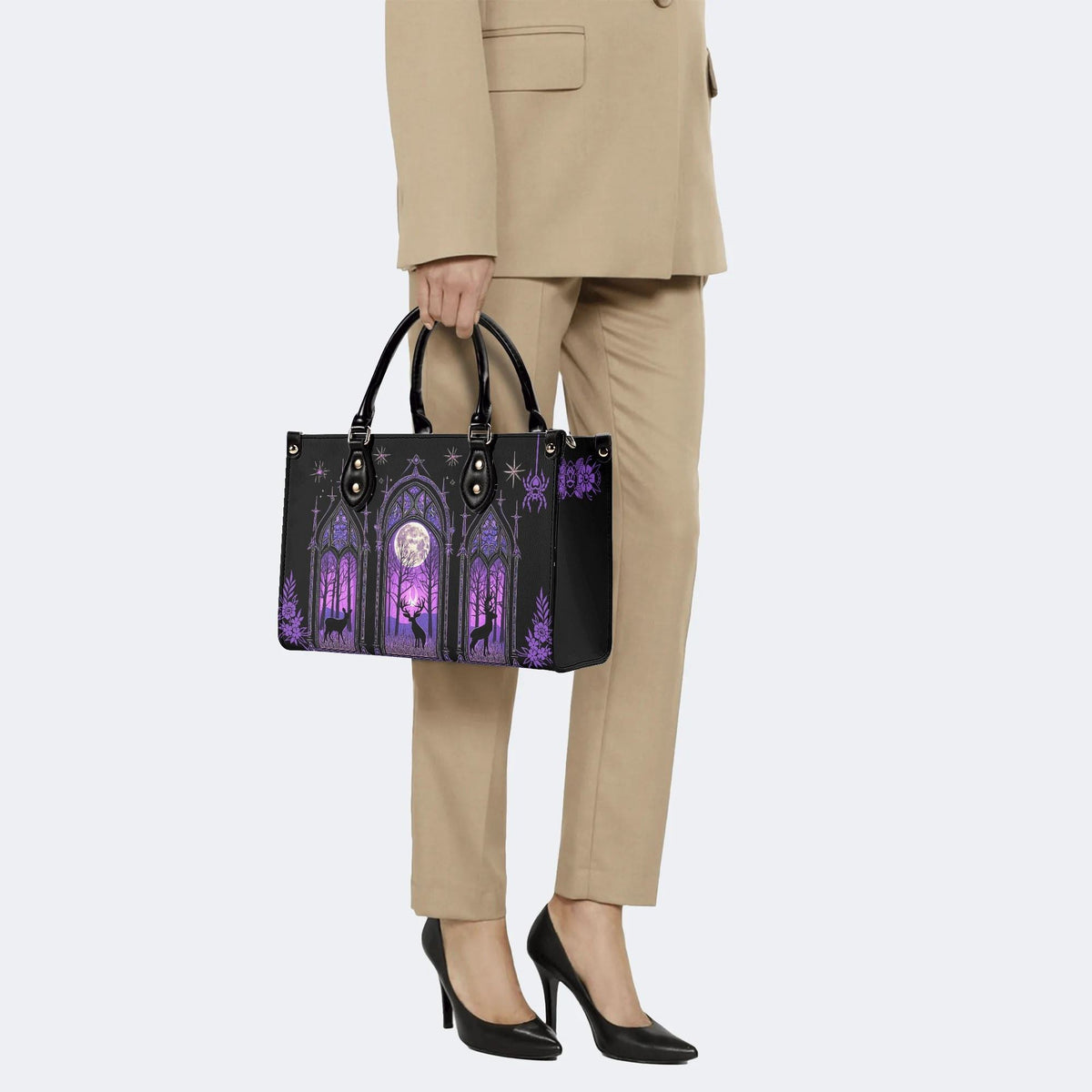 Forest Outside The Window - Leather Handbag