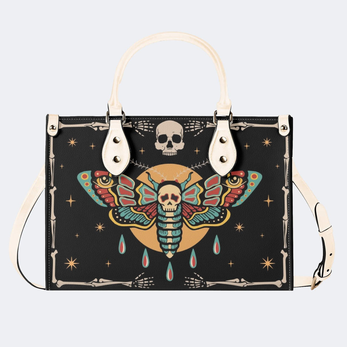 Toxic Moth Star Print - Leather Handbag