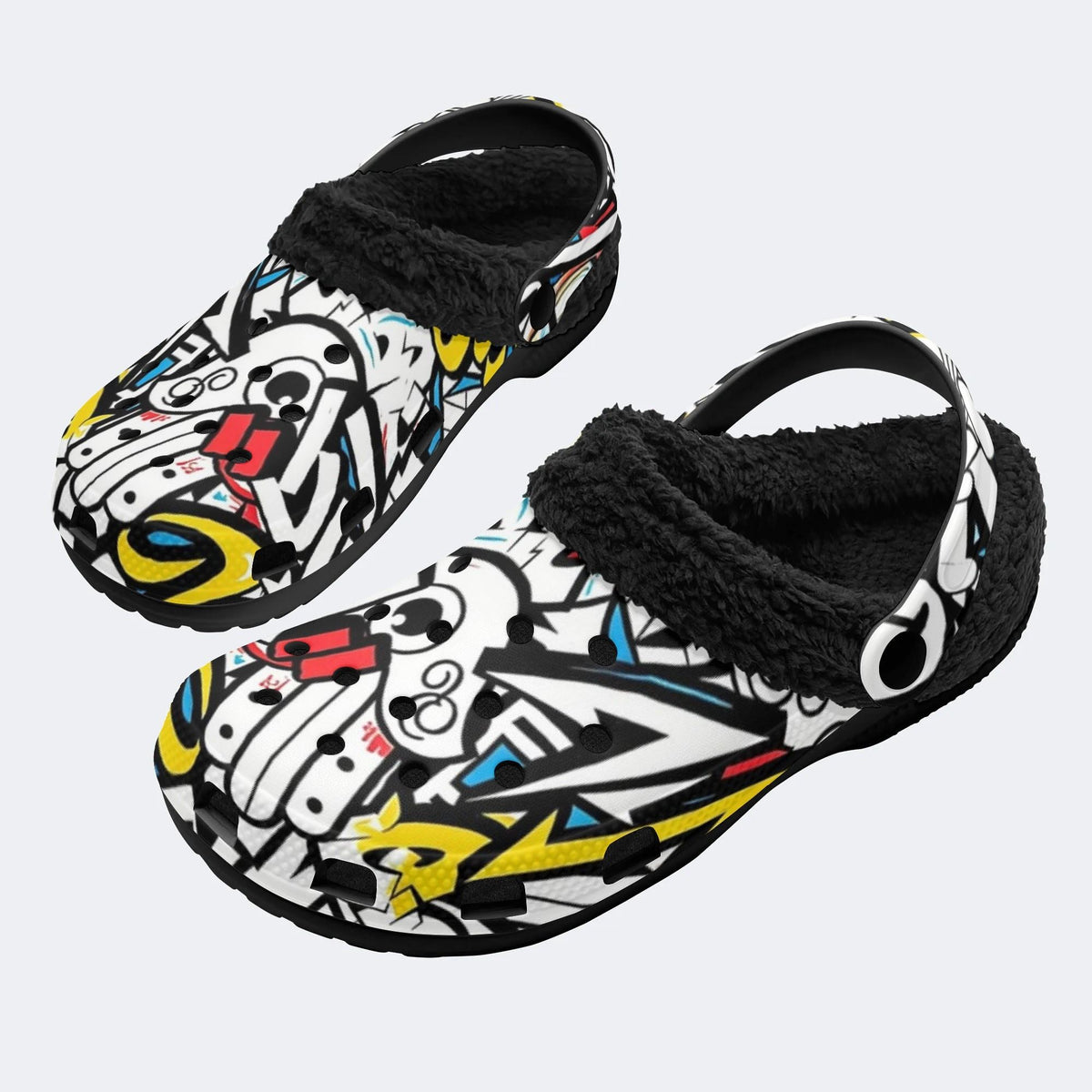 Street Pop Graffiti - Fur Lined Slippers/Sandals