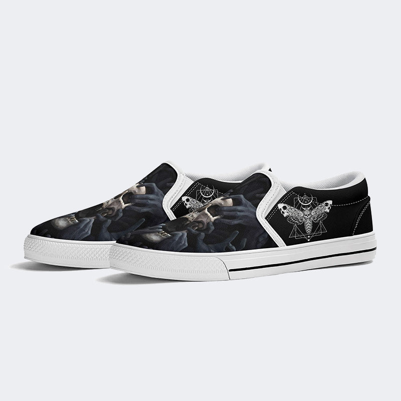 Unisex Skull Horror Print - Slip On Shoes