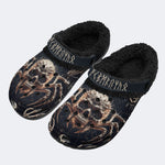 Gothic Rune Spider‑Fur Lined Slippers Sandals