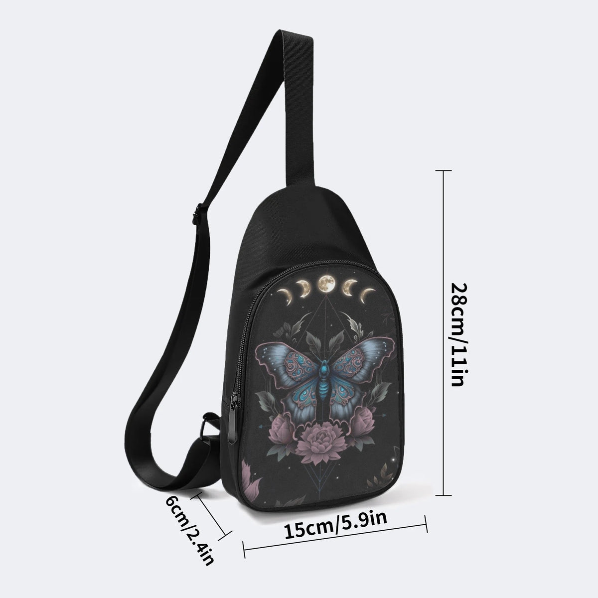 Vintage Floral Moth Print - Chest Bag