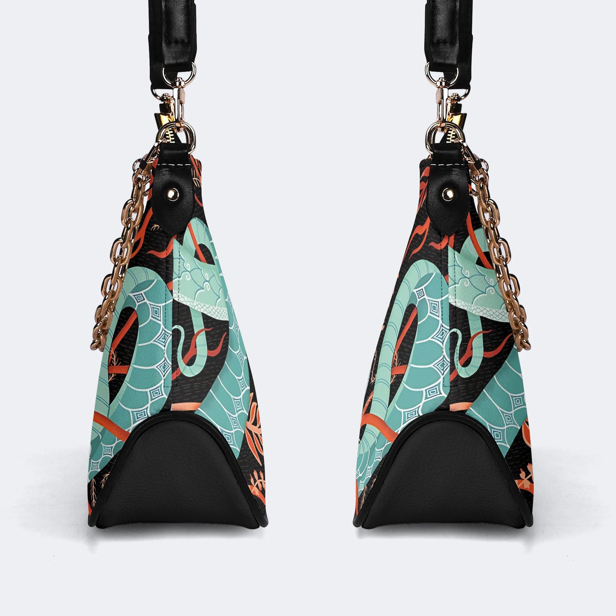 Green Snake Legend - Leather Crossbody Bag