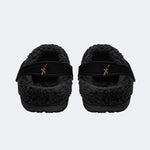 Classic Death Moth Skull Print - Fur Lined Slippers/Sandals