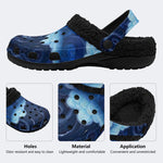 Blue Swirl Galaxy - Fur Lined Slippers/Sandals