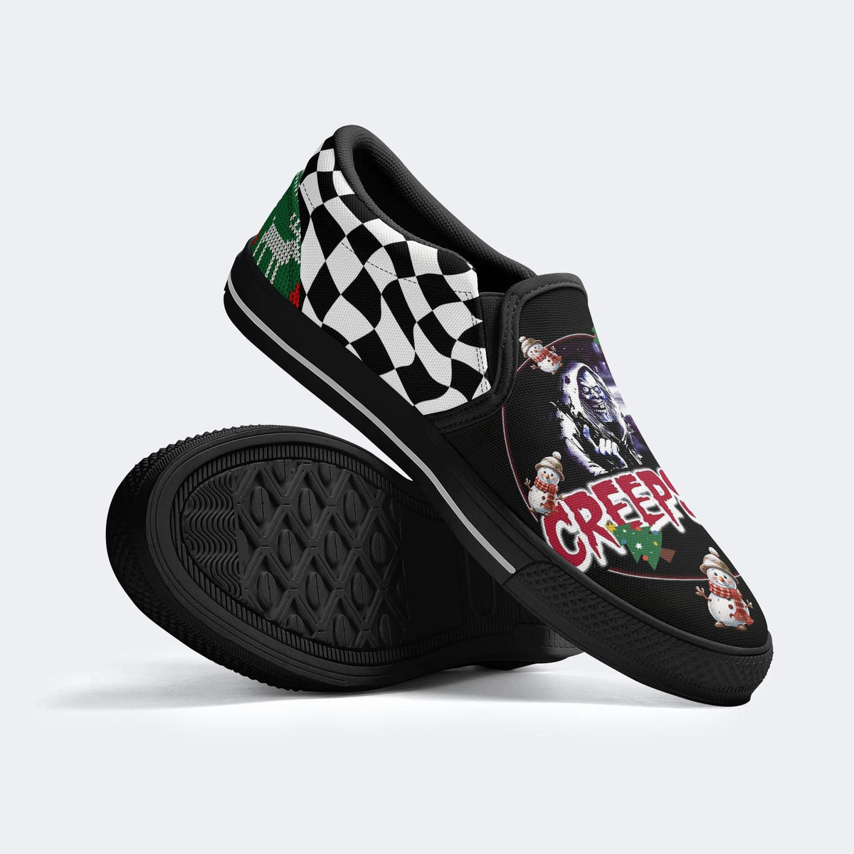 Horror Movie Vintage Graphic Print - Slip On Shoes