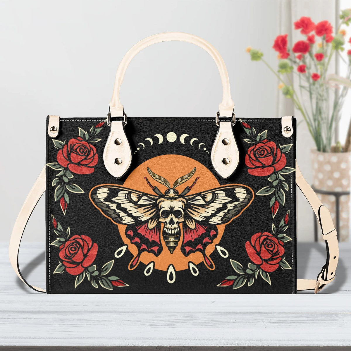 Rose Death Moth Art Print - Handbag