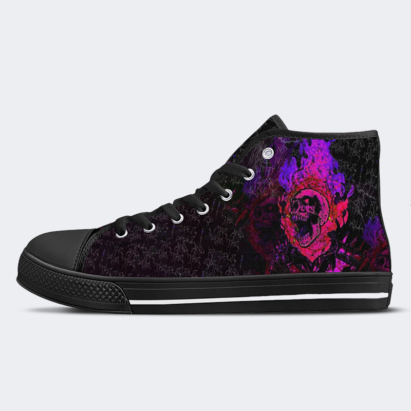 Unisex Horror Skull Print - High Top Canvas