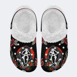 Halloween Scream Print - Fur Lined Slippers/Sandals