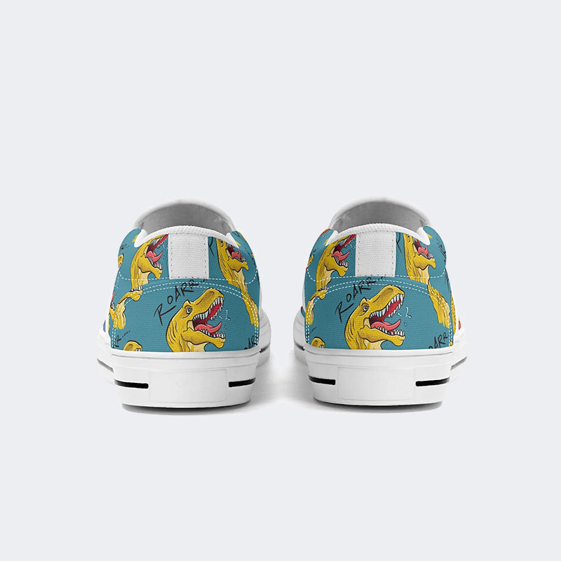 Unisex Dinosaur Print - Slip On Shoes