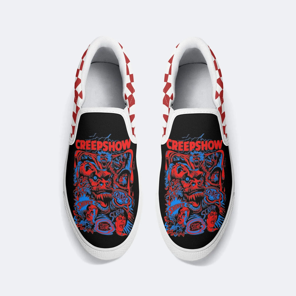 Unisex Horror Movie Graphic Print - Slip On Shoes