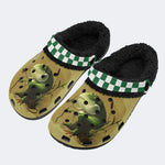 Unisex Frog Print - Fur Lined Slippers