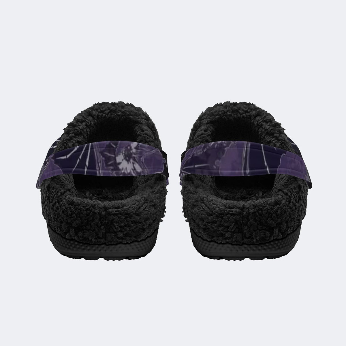 Purple Bat Floral - Fur Lined Slippers/Sandals