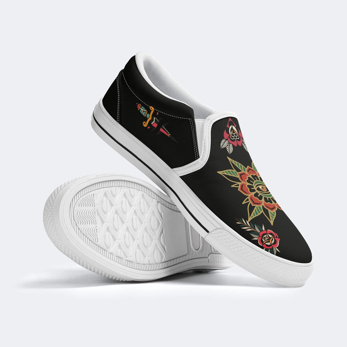 Eyes&Flower Art Print - Slip On Shoes