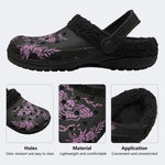 Death Moth Vintage Print - Fur Lined Slippers/Sandals