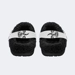 Gothic Bat Skull Rose - Fur Lined Slippers/Sandals