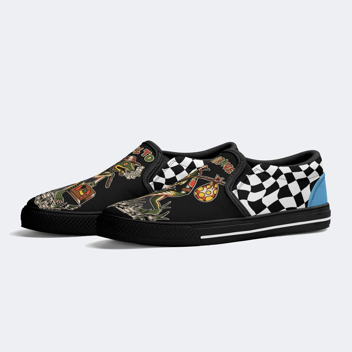 Frog Hike Print - Slip On Shoes